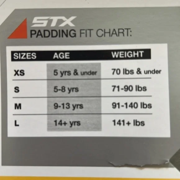 STX Stinger Lacrosse Shoulder Pad Intermediate  Beginner in Black Size XXS - Picture 7 of 8
